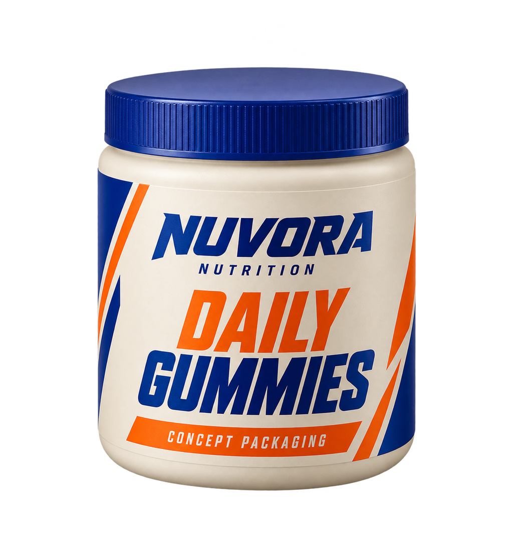 Fictional Nuvora concept packaging