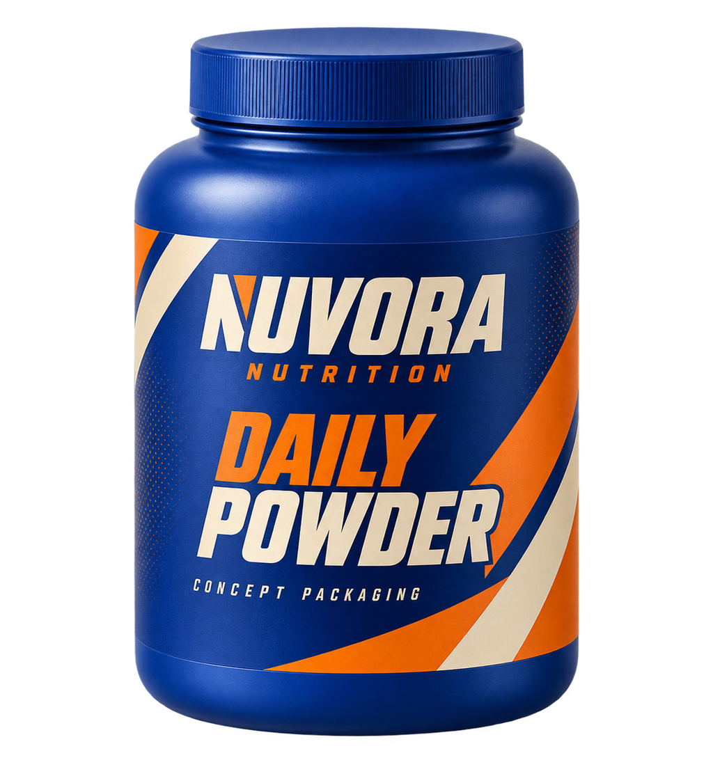 Fictional Nuvora concept packaging